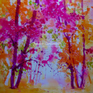 Autumn Morning Presentation Sized Original Watercolor Painting